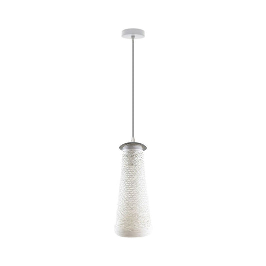 White Woven Shade Pendant Light - Without Bulb