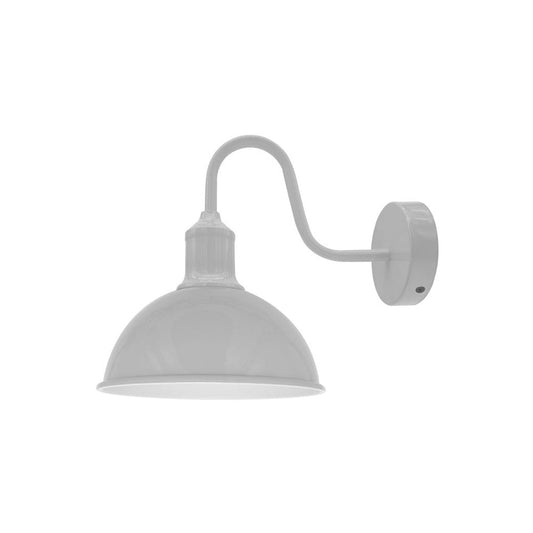 White Dome Industrial Swan Neck Wall Light