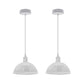 White Small Dome Pendant Lights - Without Bulbs - 2 Pack