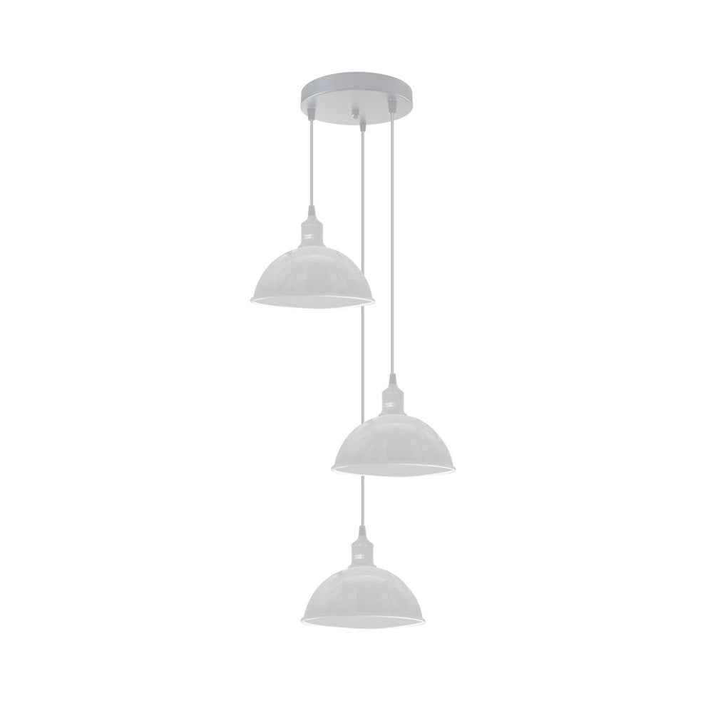 White Small Dome Triple Pendant Light