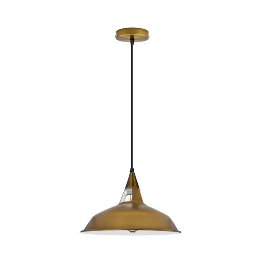 Yellow Brass Barn Style Industrial Pendant Light - Without Chain