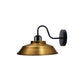 Yellow Brass Bowl Industrial Swan Neck Wall Light