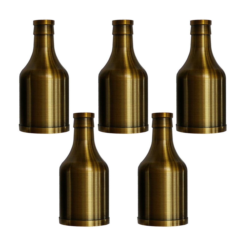 Yellow Brass E27 Vintage Industrial Metal Pendant Lamp Holders - 5 Pack - Decorative Bulb Holders