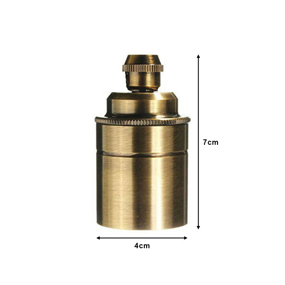 Yellow Brass E27 Vintage Style Metal Pendant Lamp Holder - Edison Screw Bulb Holder