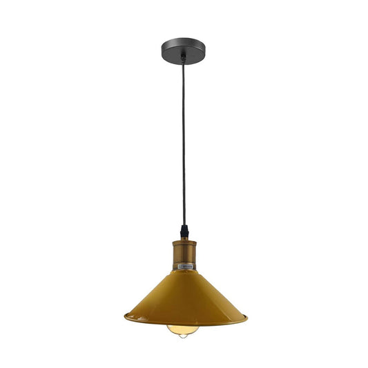 Yellow Cone Industrial Style Pendant Light