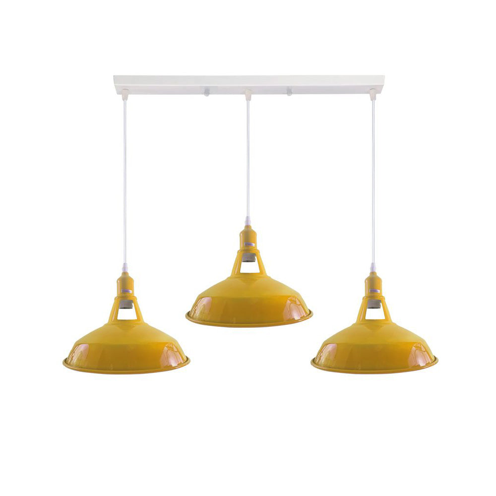 Barn Industrial Style 3 Light Pendant in 8 Colours