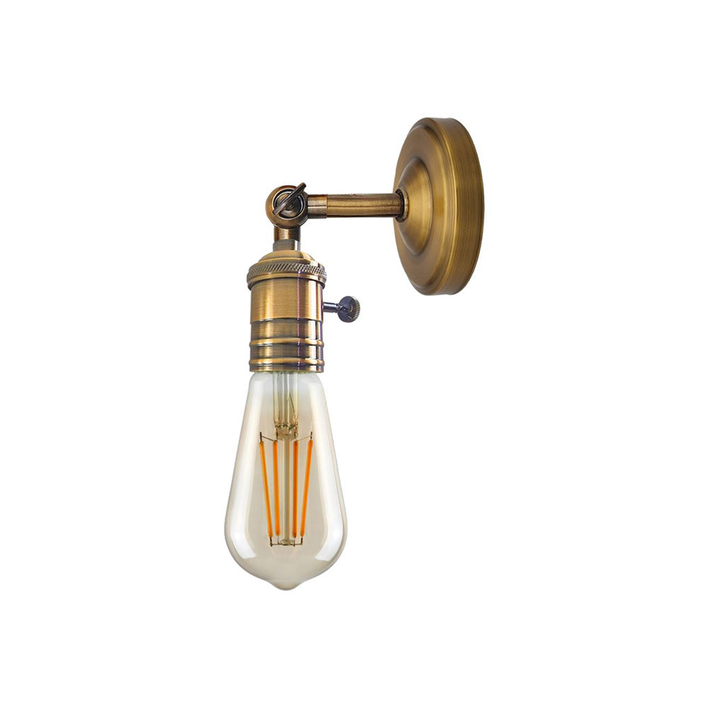 Yellow Brass Vintage Industrial Wall Light Fixture - Without Bulb