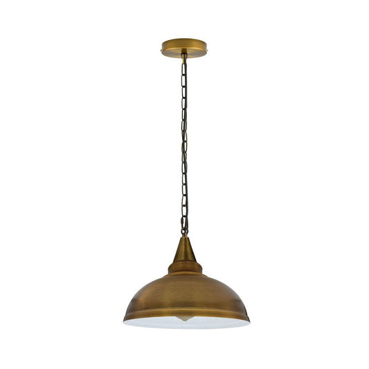 Yellow Brass Vintage Style Industrial Chain Pendant Light - Cone Lamp Holder