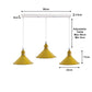 Yellow Cone Industrial Style 3 Light Pendant