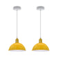 Yellow Small Dome Pendant Lights - Without Bulbs - 2 Pack