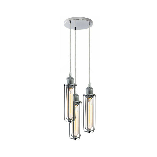 Chrome 3 Light Industrial Pendant