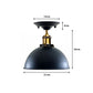 Brushed Copper Dome Vintage Style Ceiling Light - Flush Mounted