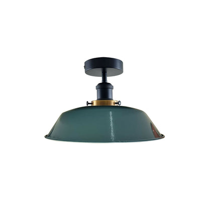 Blue Bowl Industrial Ceiling Light - Flush Mounted