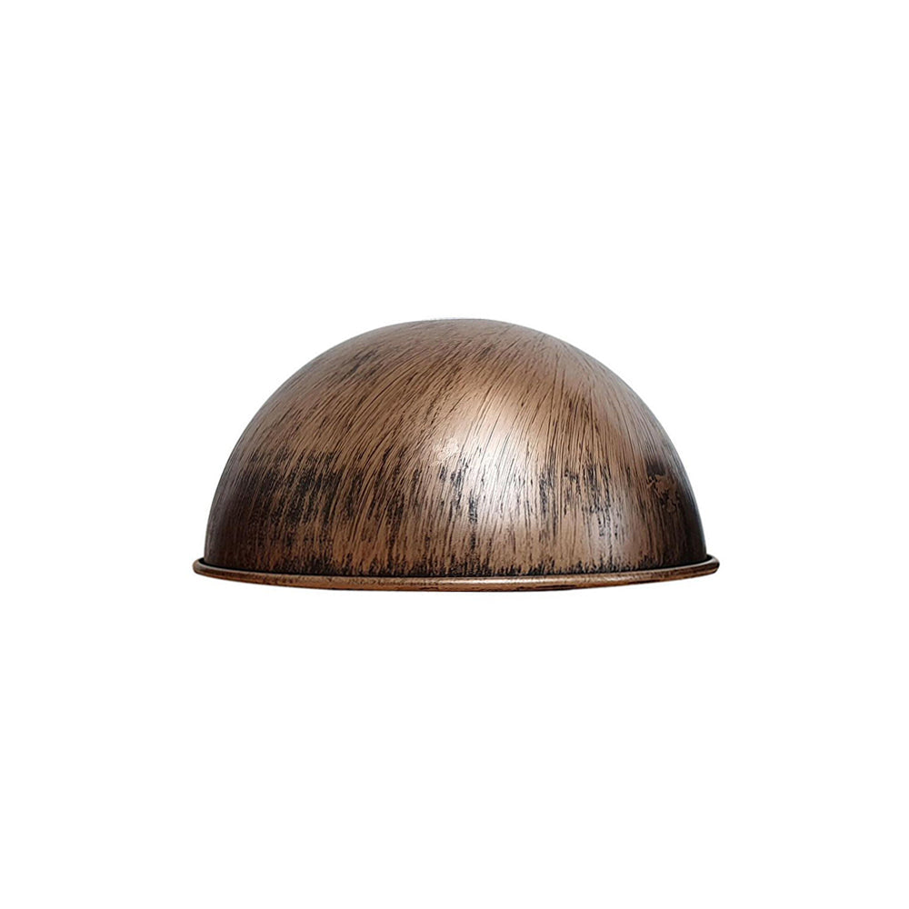 Brushed Copper Dome Vintage Style Light Shade - Small