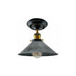 Brushed Silver Cone Vintage Style Ceiling Light - Flush Mounted