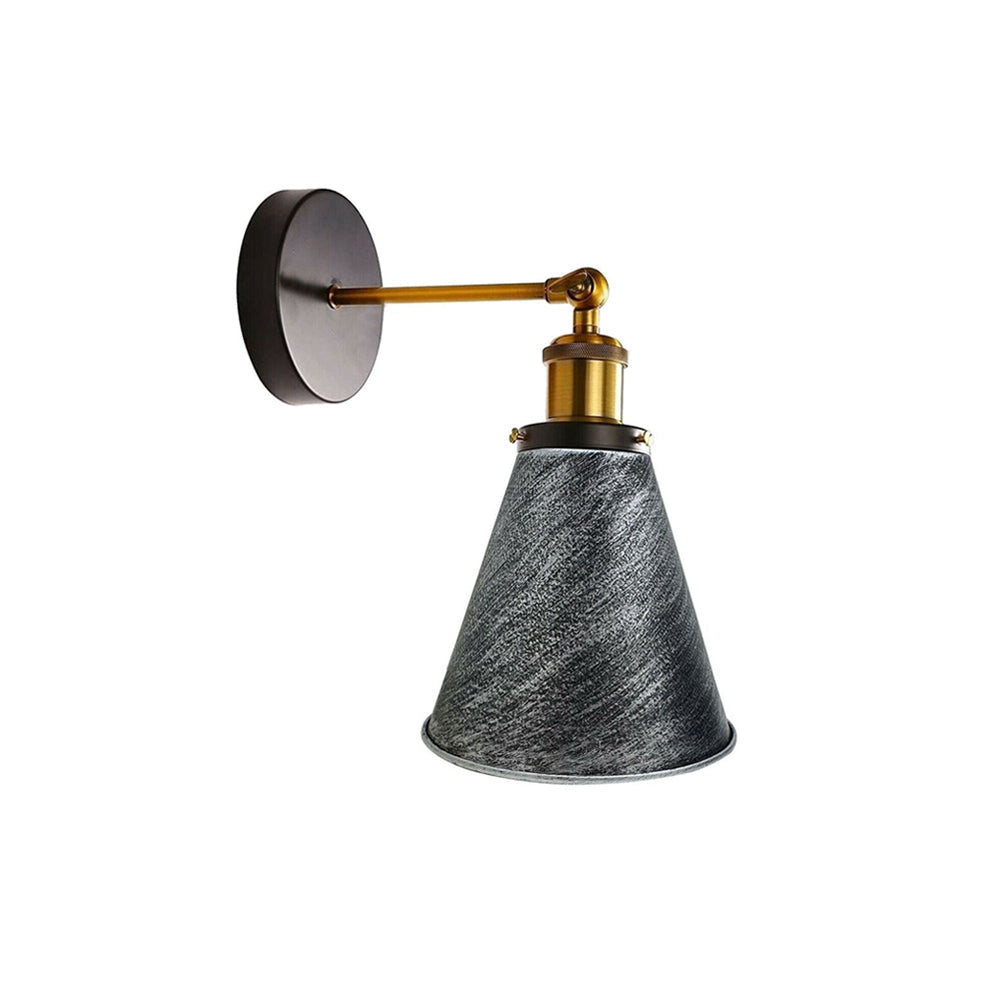 Brushed Silver Cone Vintage Wall Light