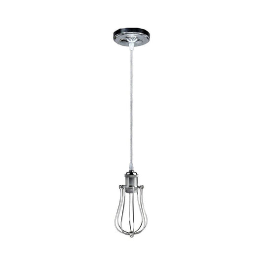 Chrome Cage Pendant Light