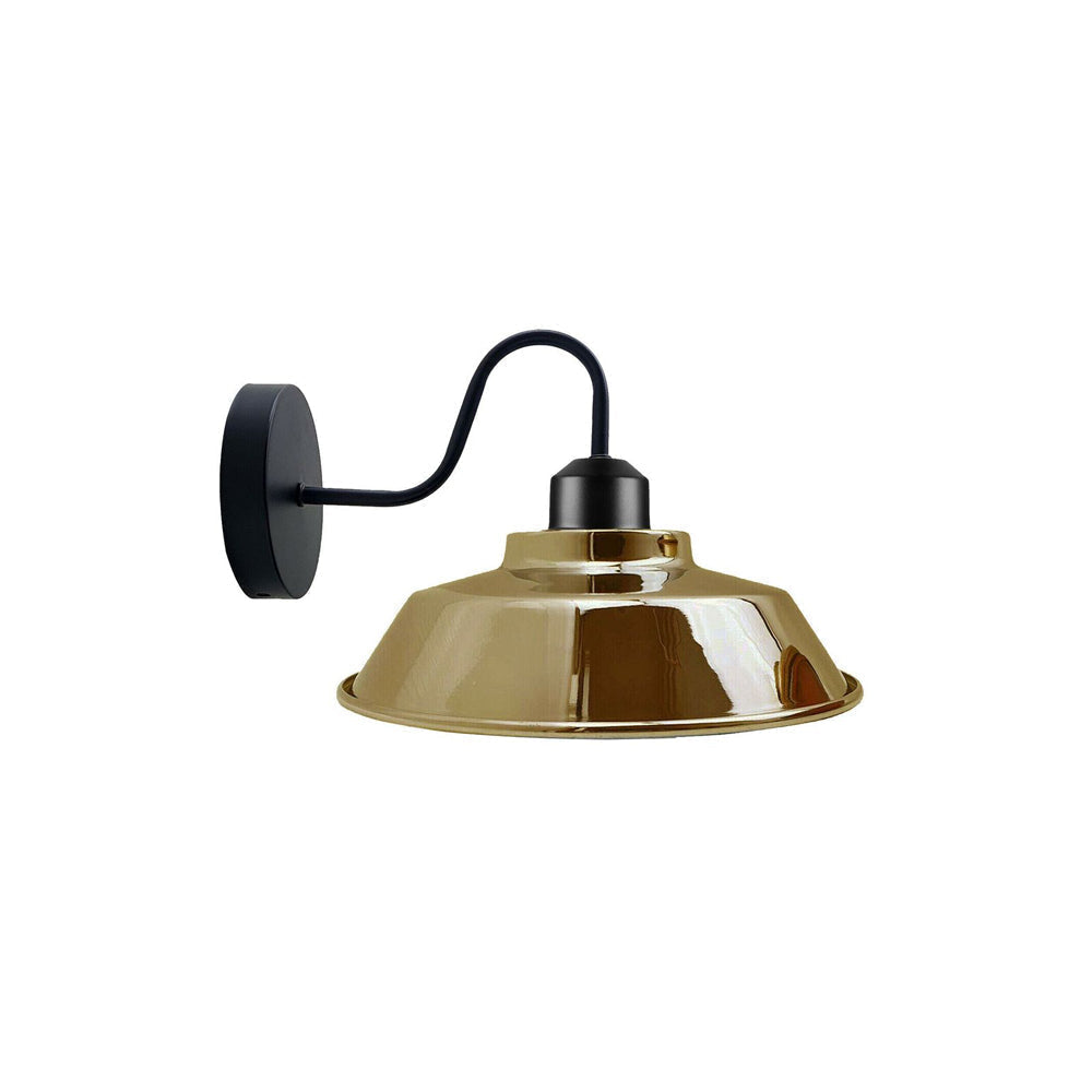 French Gold Bowl Industrial Wall Light