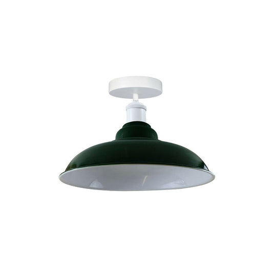 Green Bowl Retro Ceiling Light - Flush Mounted