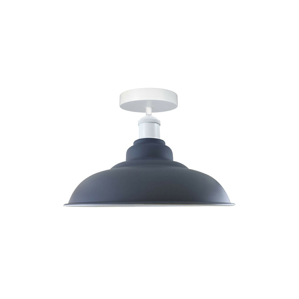 Grey Bowl Retro Ceiling Light - Flush Mounted