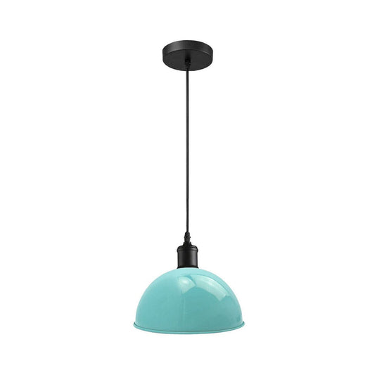 Light Blue Dome Pendant Light