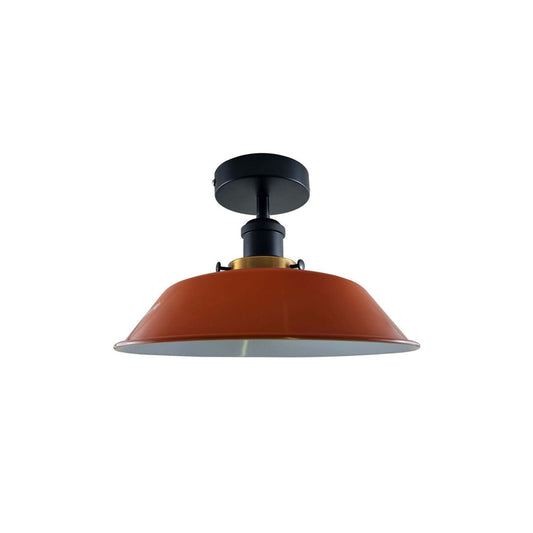 Orange Bowl Industrial Ceiling Light - Flush Mounted