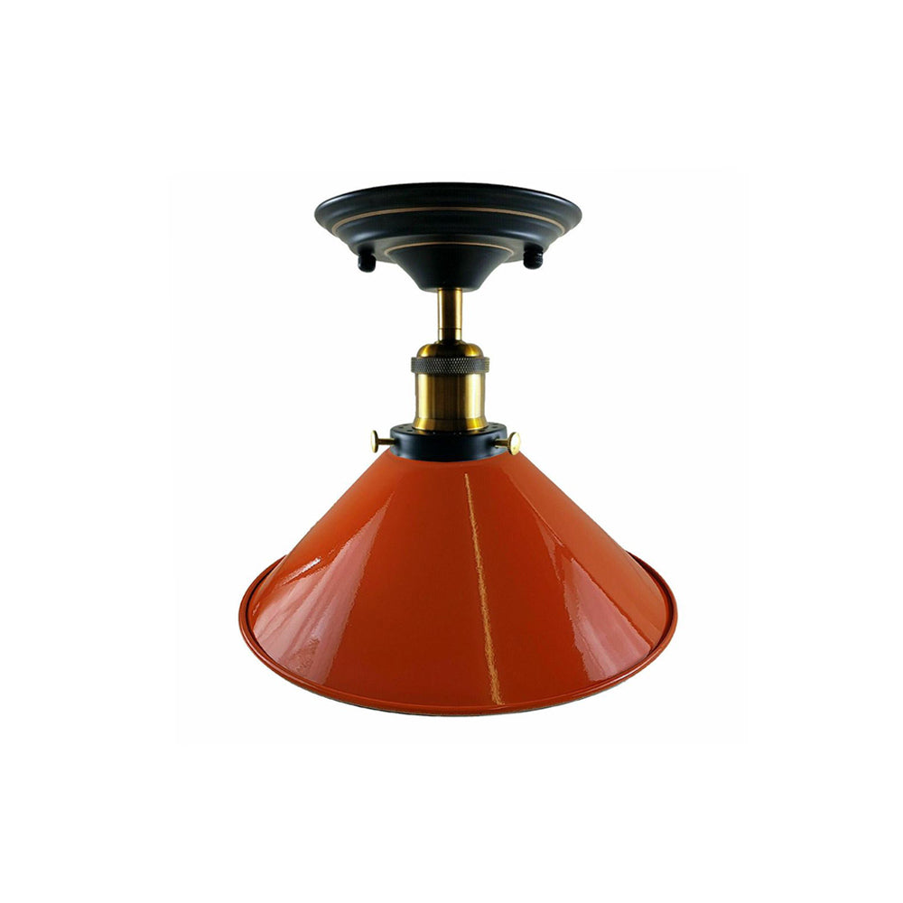 Orange Cone Vintage Style Ceiling Light - Flush Mounted