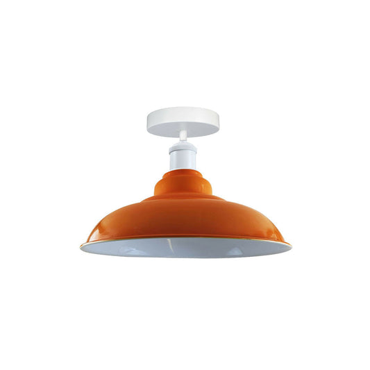 Orange Bowl Retro Ceiling Light - Flush Mounted