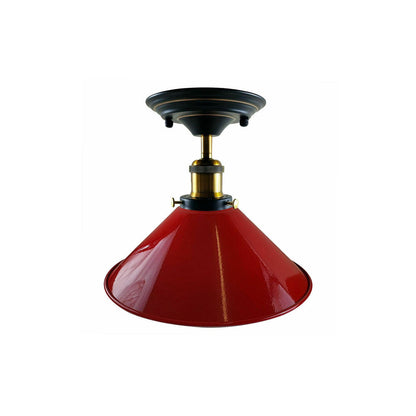 Red Cone Vintage Style Ceiling Light - Flush Mounted