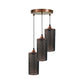 Rustic Red 3 Way Cage Cylinder Pendant Light
