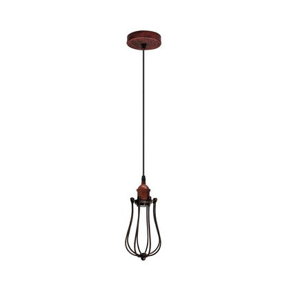 Rustic Red Cage Pendant Light