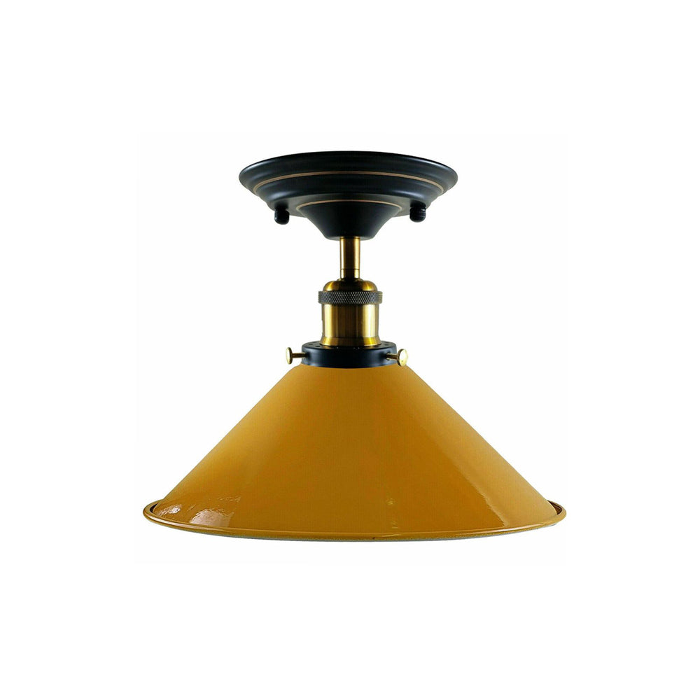 Yellow Cone Retro Ceiling Light - Flush Mounted