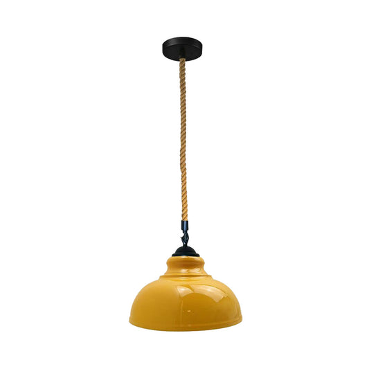Yellow Dome Vintage Ceiling Light